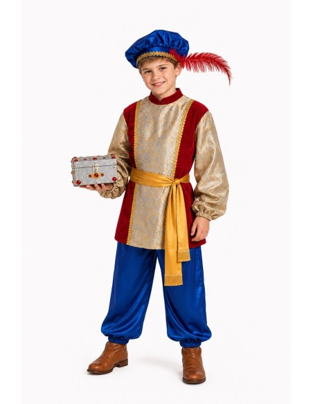 Costume de page Gaspar de luxe | Costumes pour enfants Le Roi du Carnaval